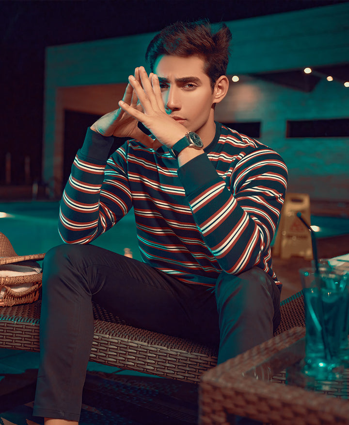 Blue Stripe Sweatshirt