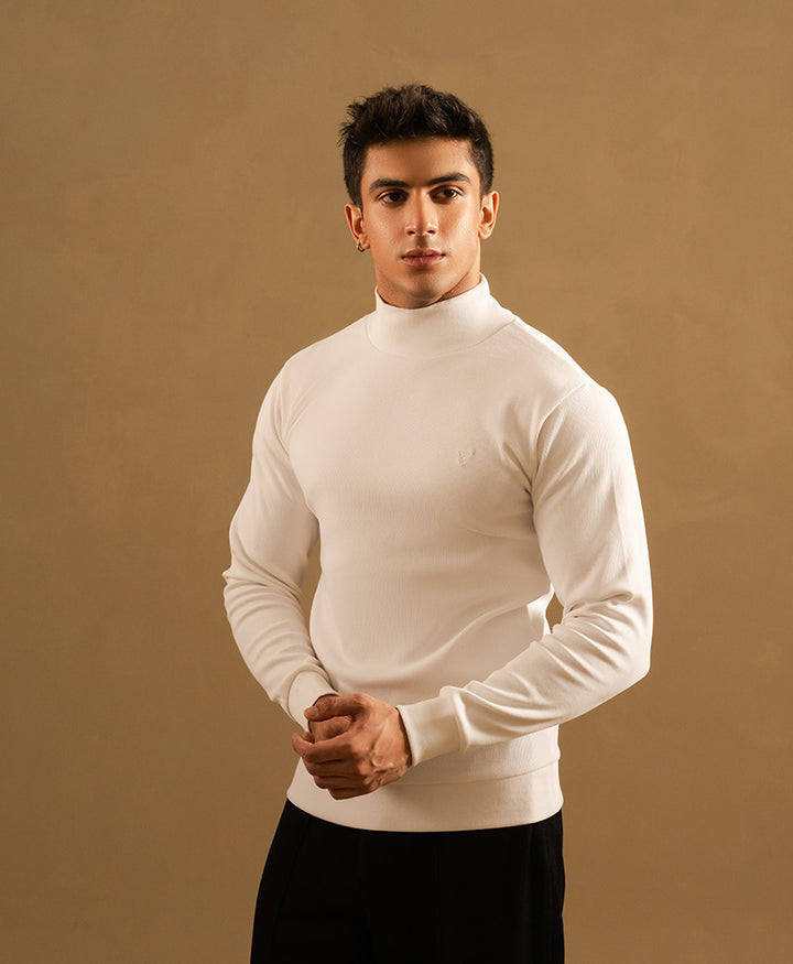 White Mock Neck