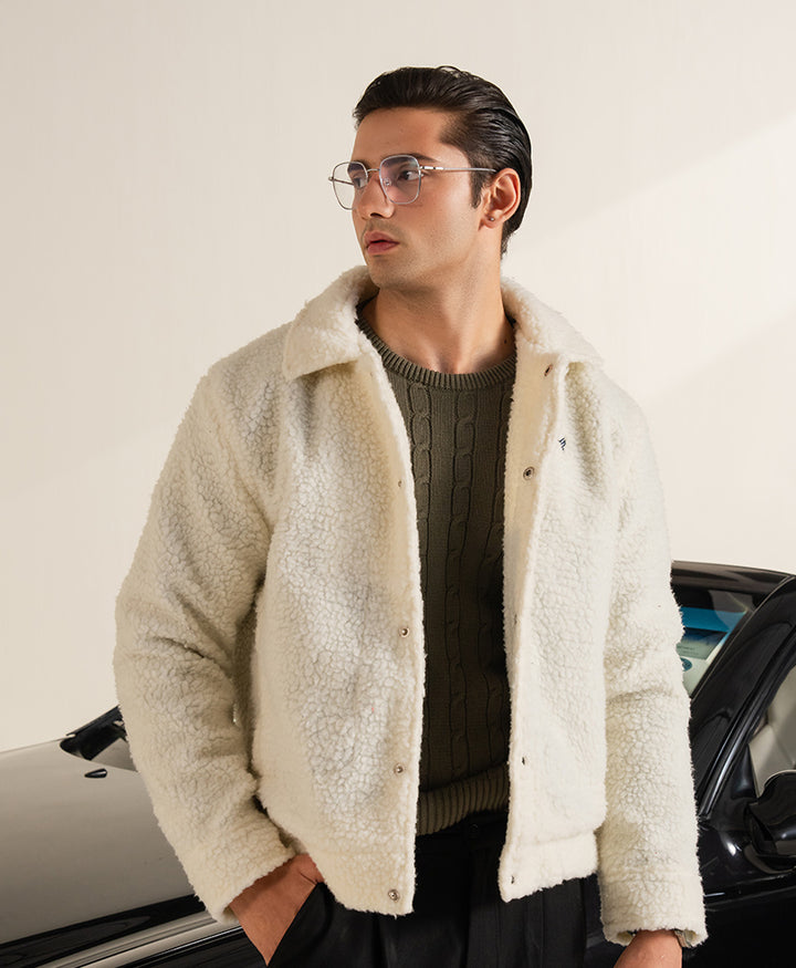 OFF White Retro Sherpa Jacket