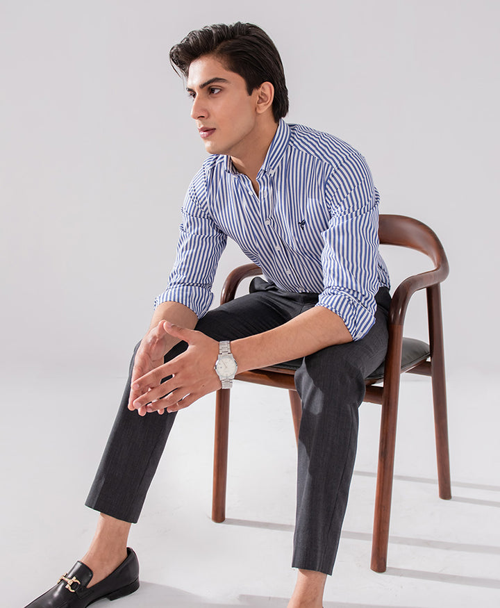 Blue Stripe Shirt (Slim / Modern Fit)