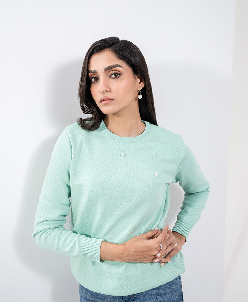 Mint Crew Neck Jumper Sweater (Women)