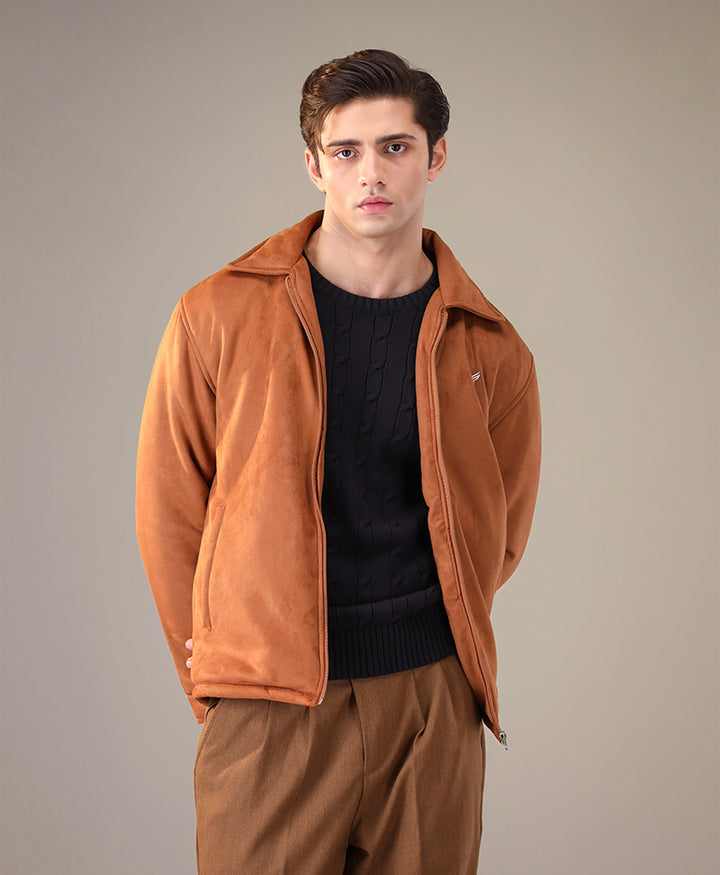 Camel Suede Flight Jacket