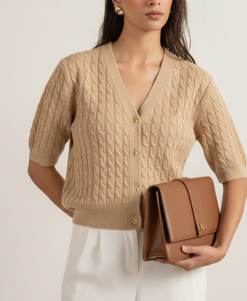 Beige Winter Cardigan (Women)