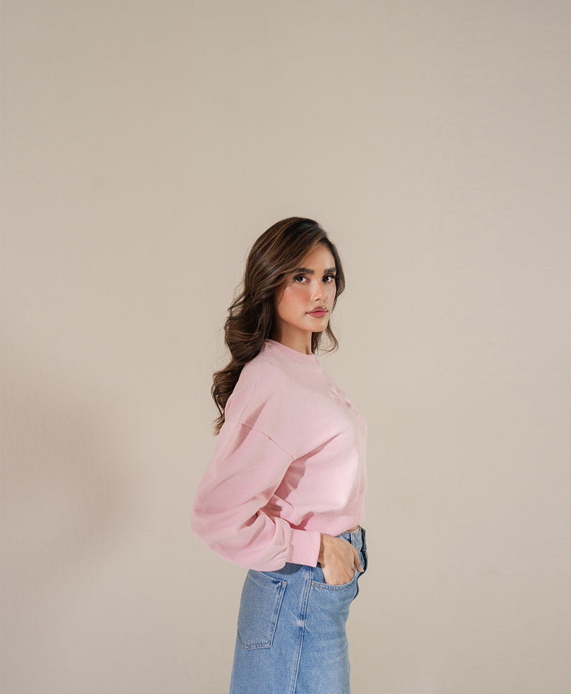 Cropped Pink Sweatshirt (Women)