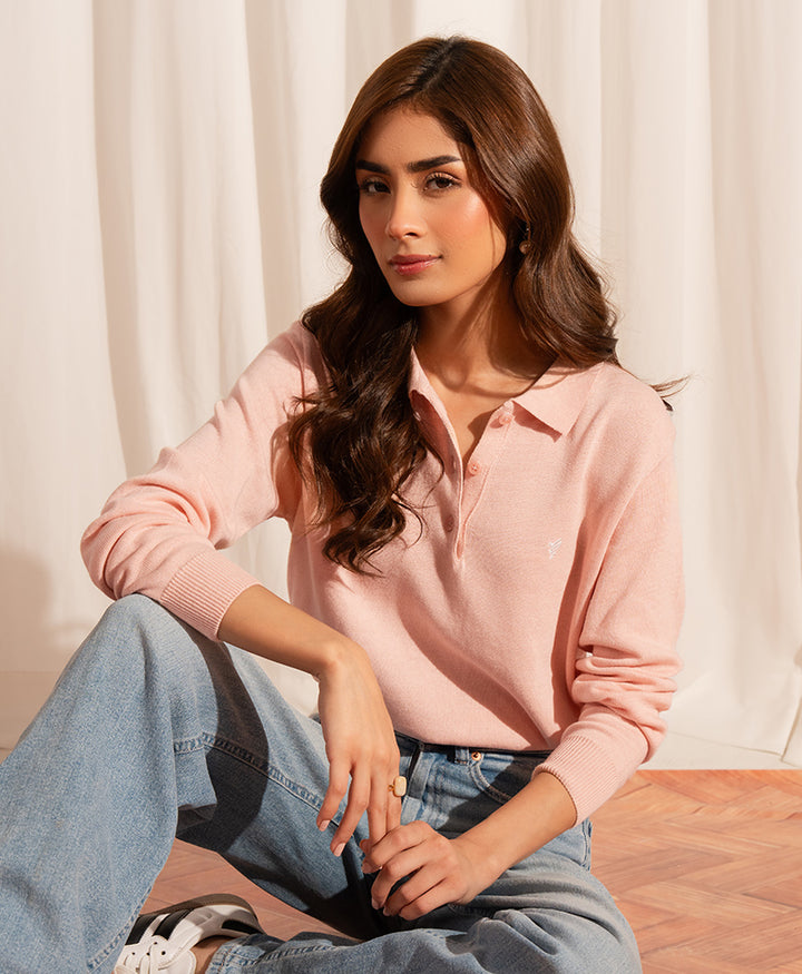 Pink Knitted POLO (Women)