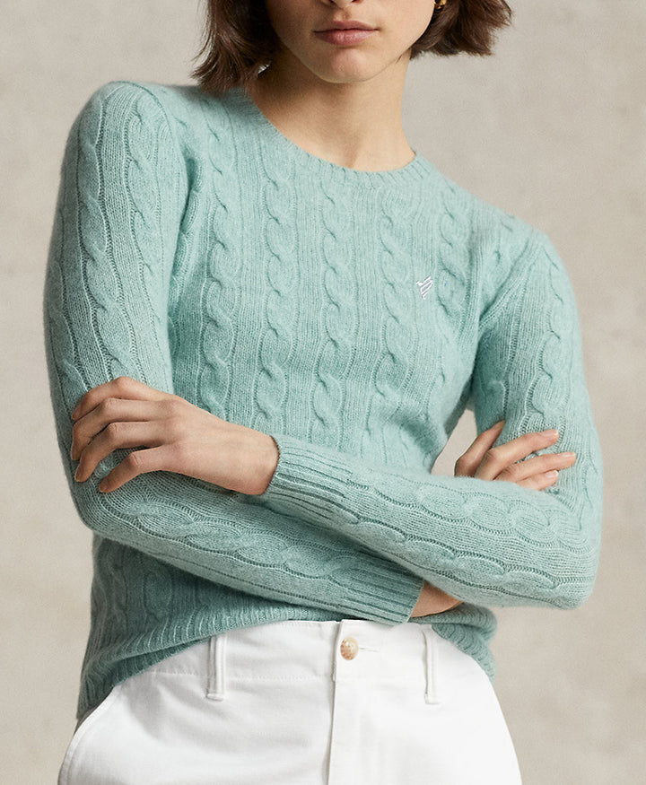Mint Green Cable Knit Sweater (Women)
