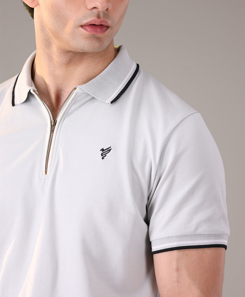 Dawn Blue Zip POLO