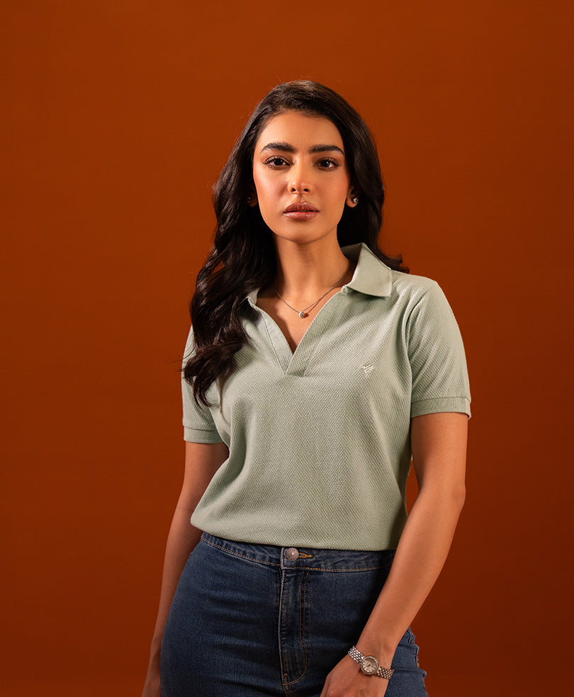 Sea Green Popcorn POLO (Women)