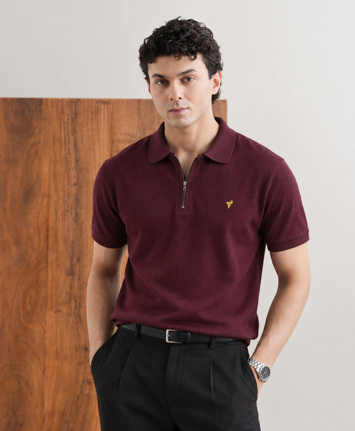 Maroon Zip POLO