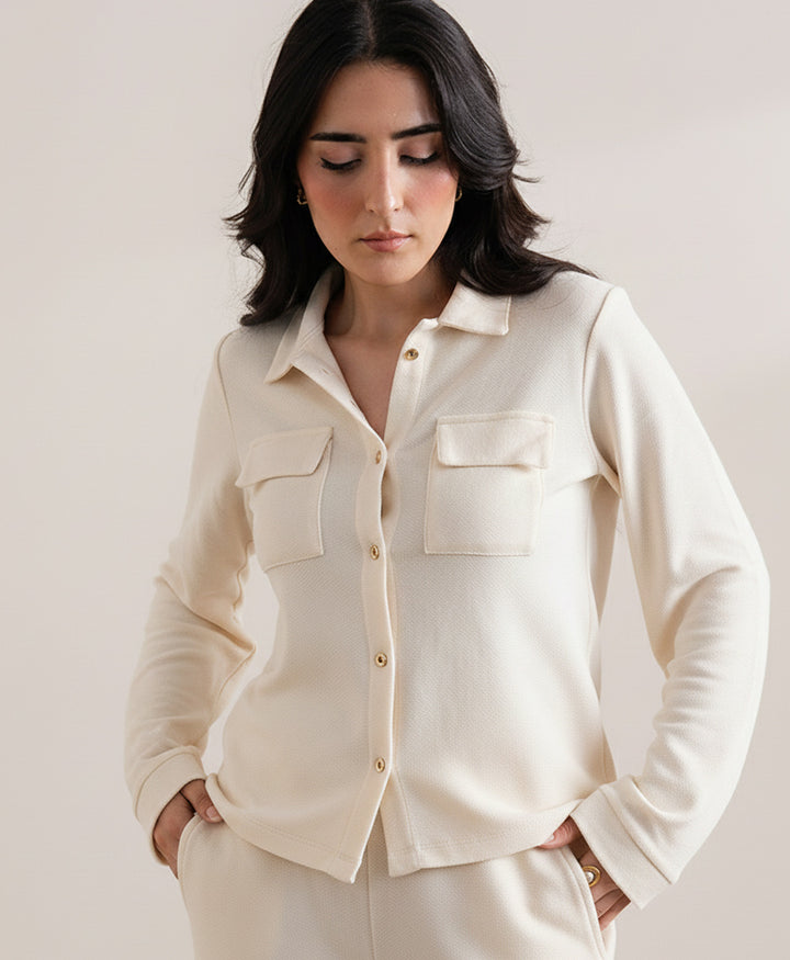 Tofu Fine Waffle knit Shirt (Women)