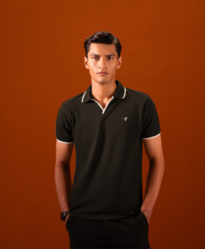 Black V Neck POLO