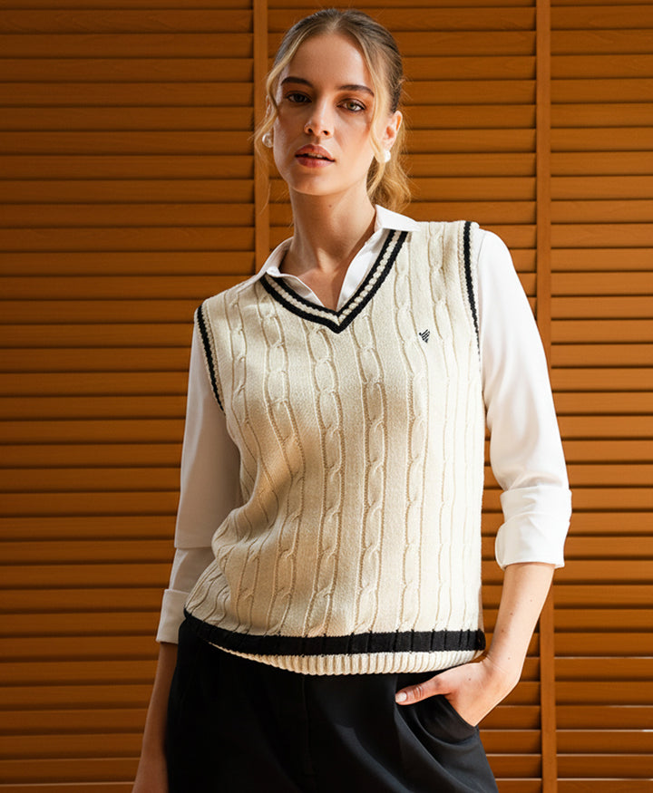 OFF White Cable Knit Vest (Women)