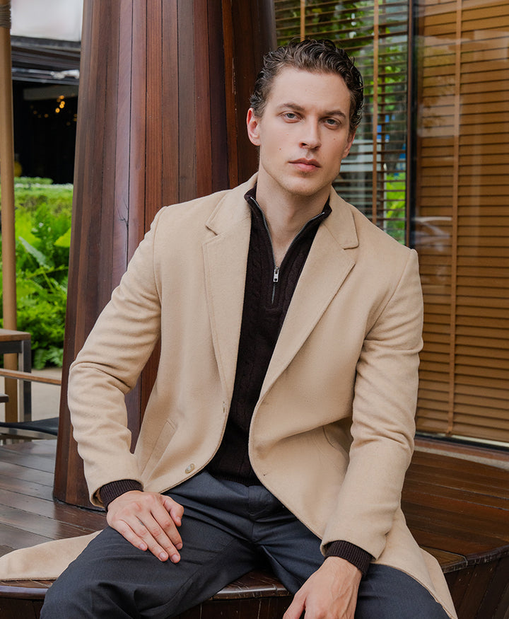 Beige Wool Over Coat