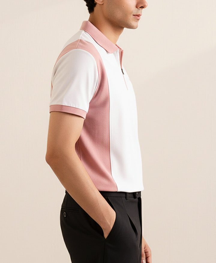 Pink & White Panel POLO
