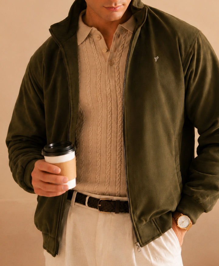 Suede Olive Jacket