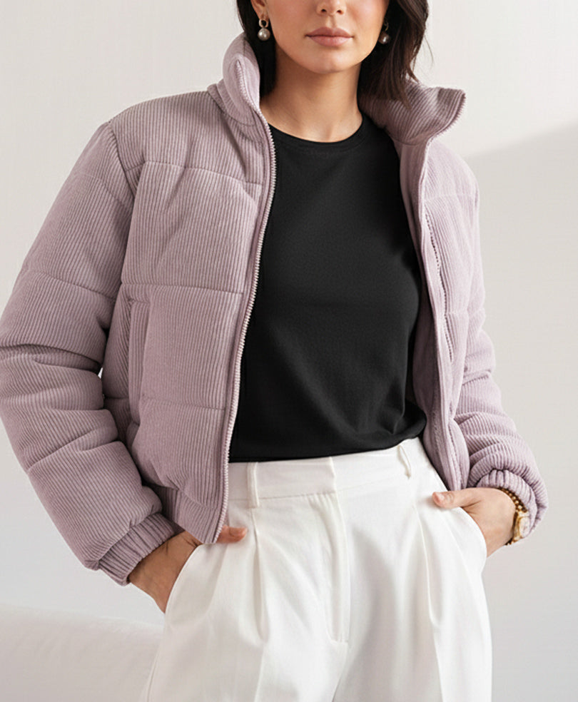 Lilac Corduroy Puffer Jacket (Women)