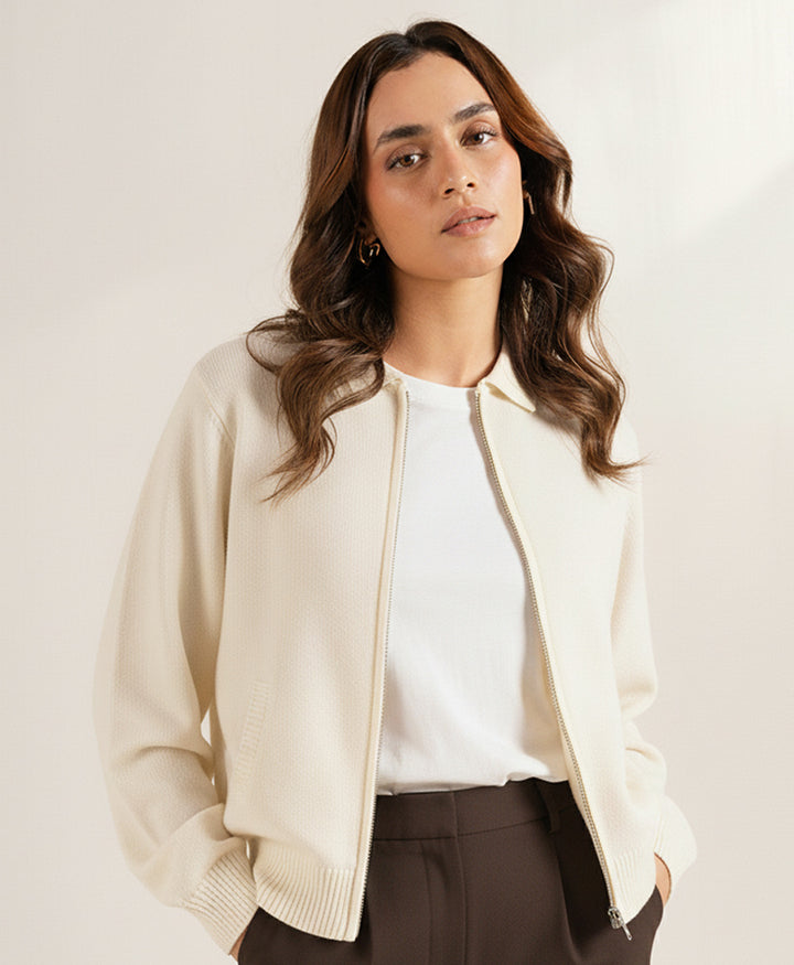 OFF White Zipper Cardigan (Women)