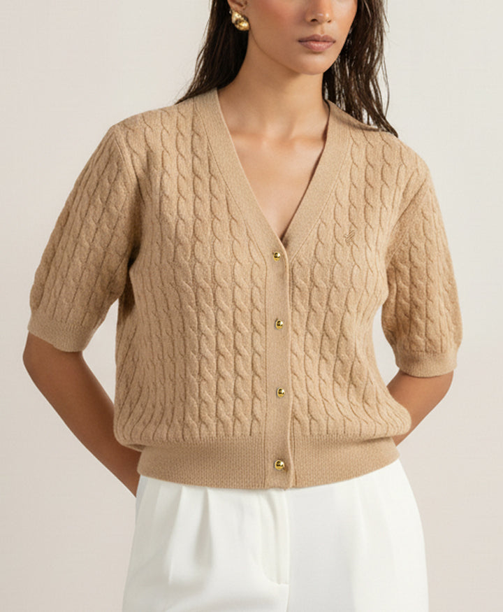 Beige Winter Cardigan (Women)