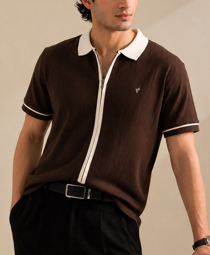 Chocolate Full Zip Cardigan