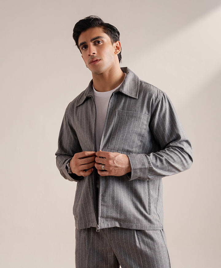 Grey Pinstripe Jacket