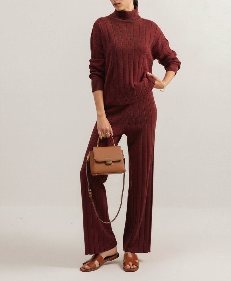 Maroon Drop Needle Trouser (Women)