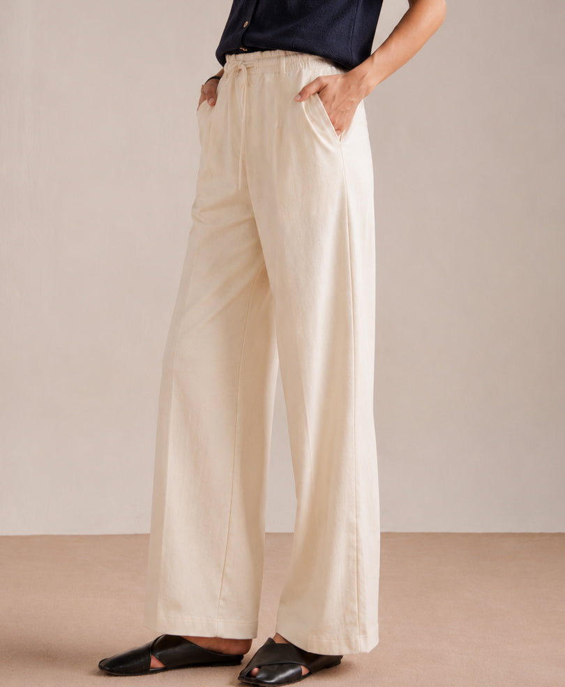 OFF white Waffle Wide Trouser (Women)