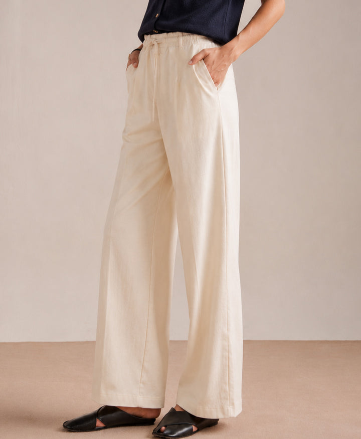 OFF white Waffle Wide Trouser (Women)