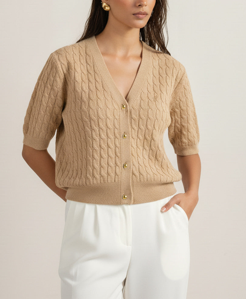 Beige Winter Cardigan (Women)