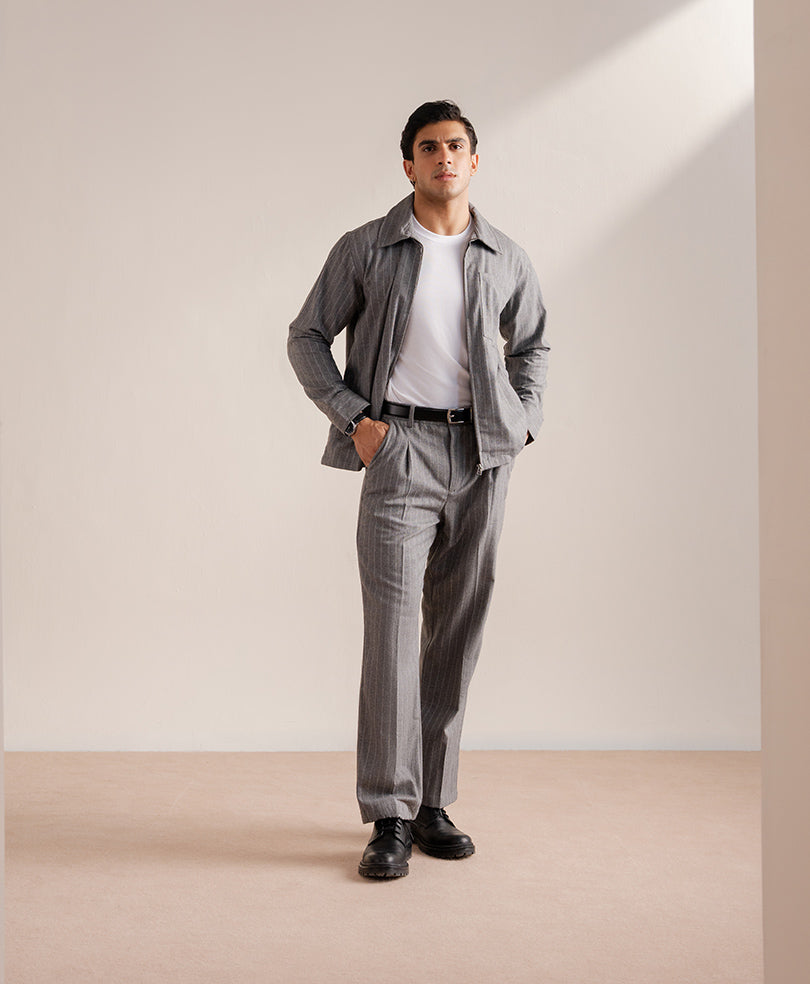 Grey Pinstripe Jacket