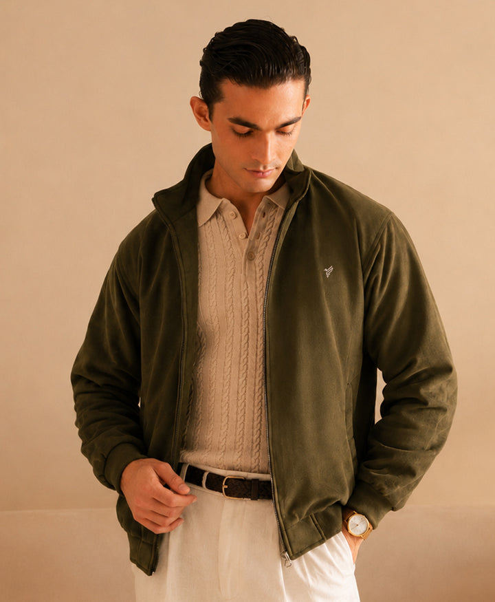 Suede Olive Jacket