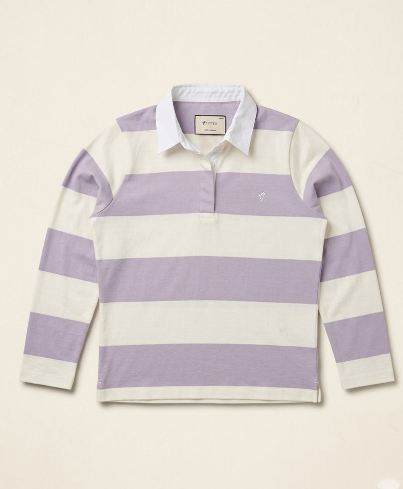Lilac Striped Rugby POLO (Women)