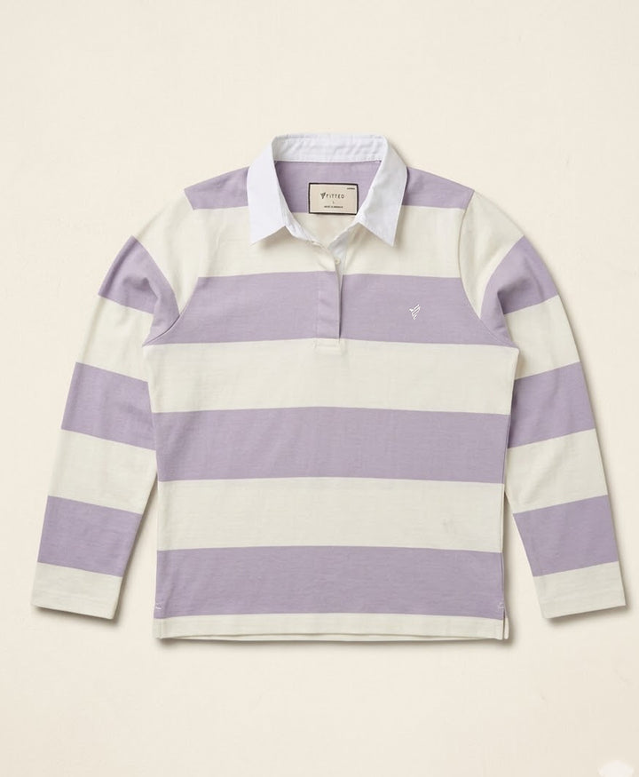 Lilac Striped Rugby POLO (Women)