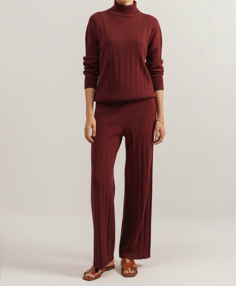 Maroon Drop Needle Trouser (Women)