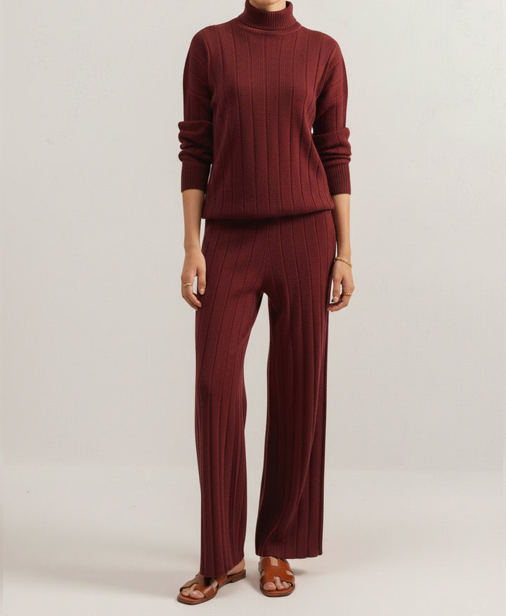 Maroon Drop Needle Trouser (Women)