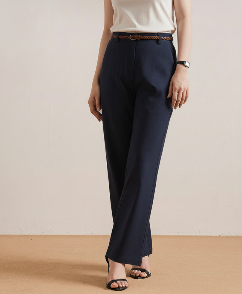 Navy Wide Leg Twill Pant (Women)