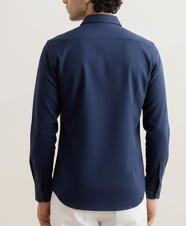 Navy Structure Shirt (Slim Fit)