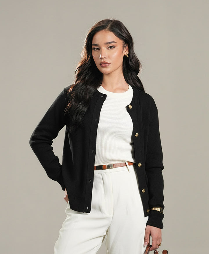Black Knitted Cardigan (Women)