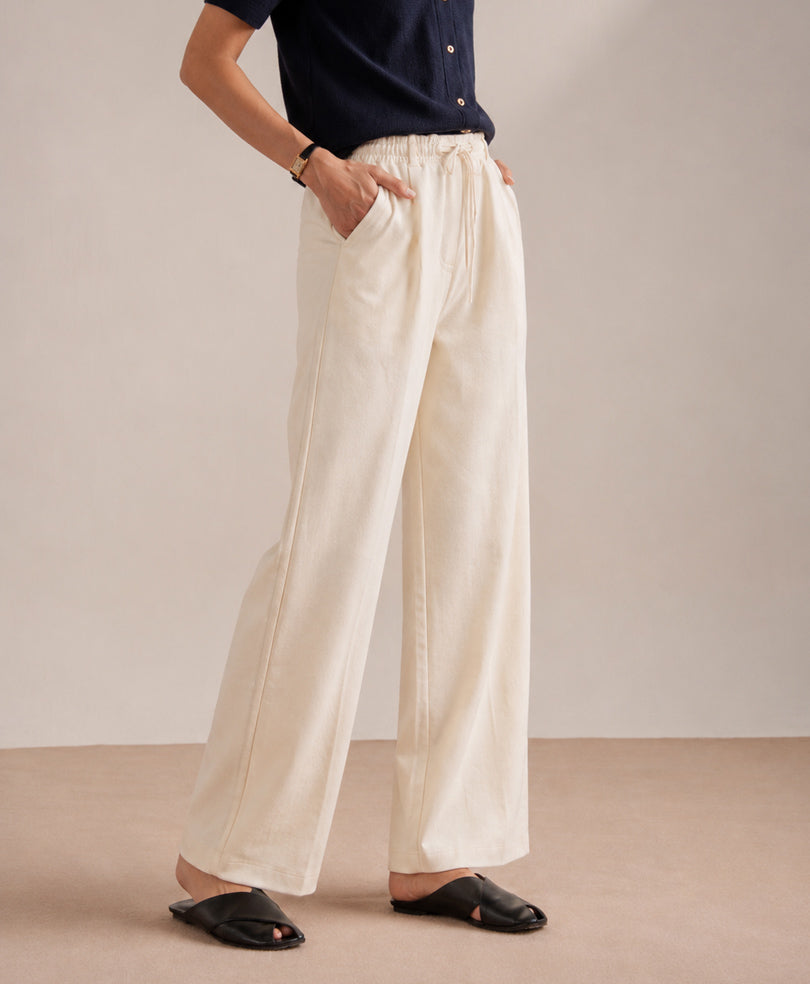 OFF white Waffle Wide Trouser (Women)