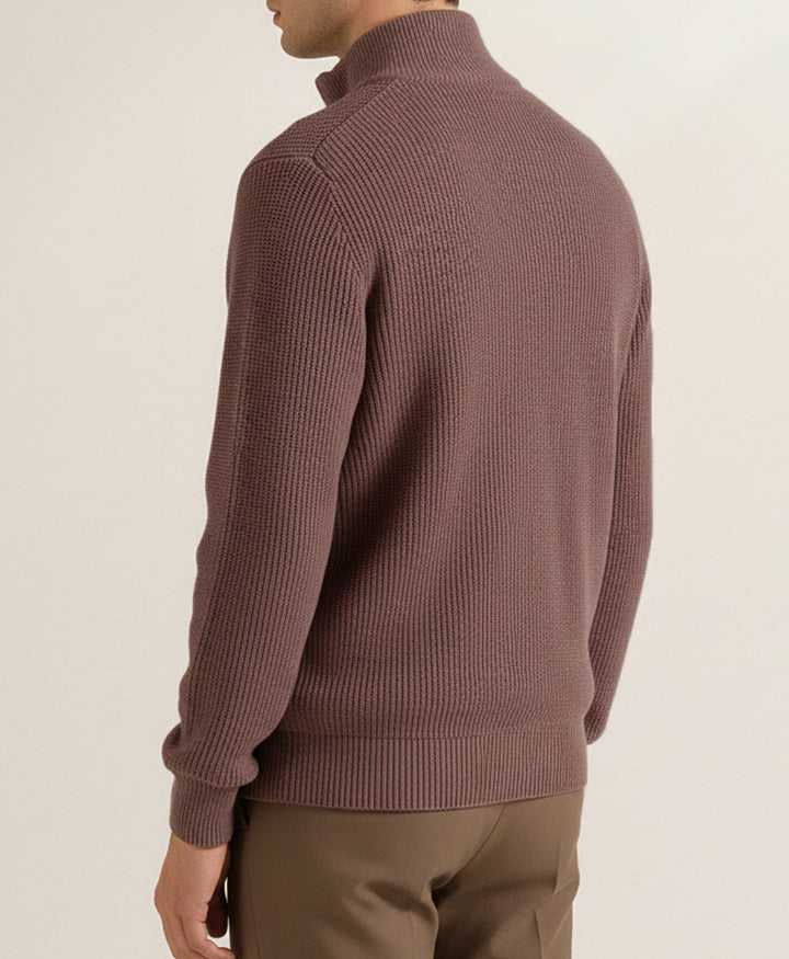 Camel Vintage Full Zipper Sweater