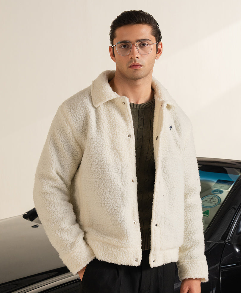 OFF White Retro Sherpa Jacket