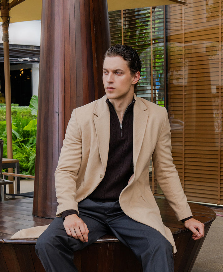 Beige Wool Over Coat