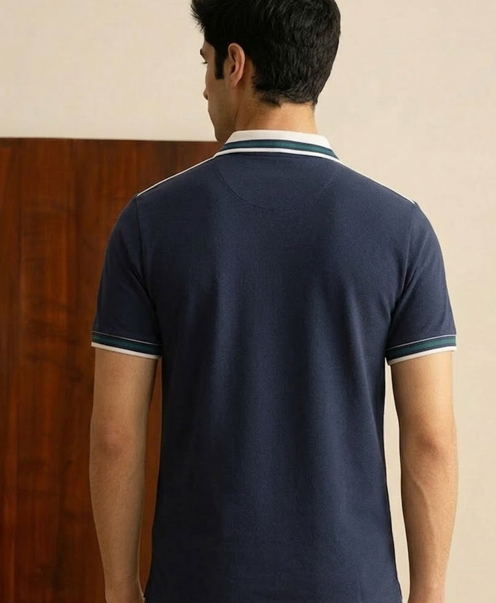 Navy Tennis Zip POLO