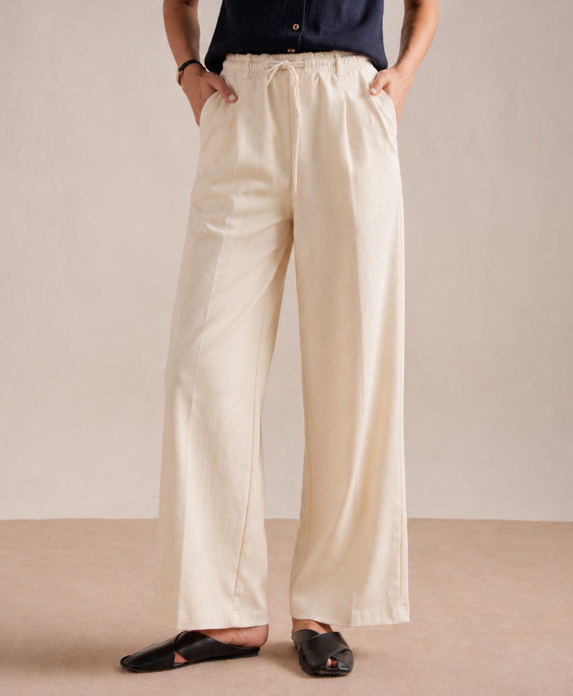 OFF white Waffle Wide Trouser (Women)