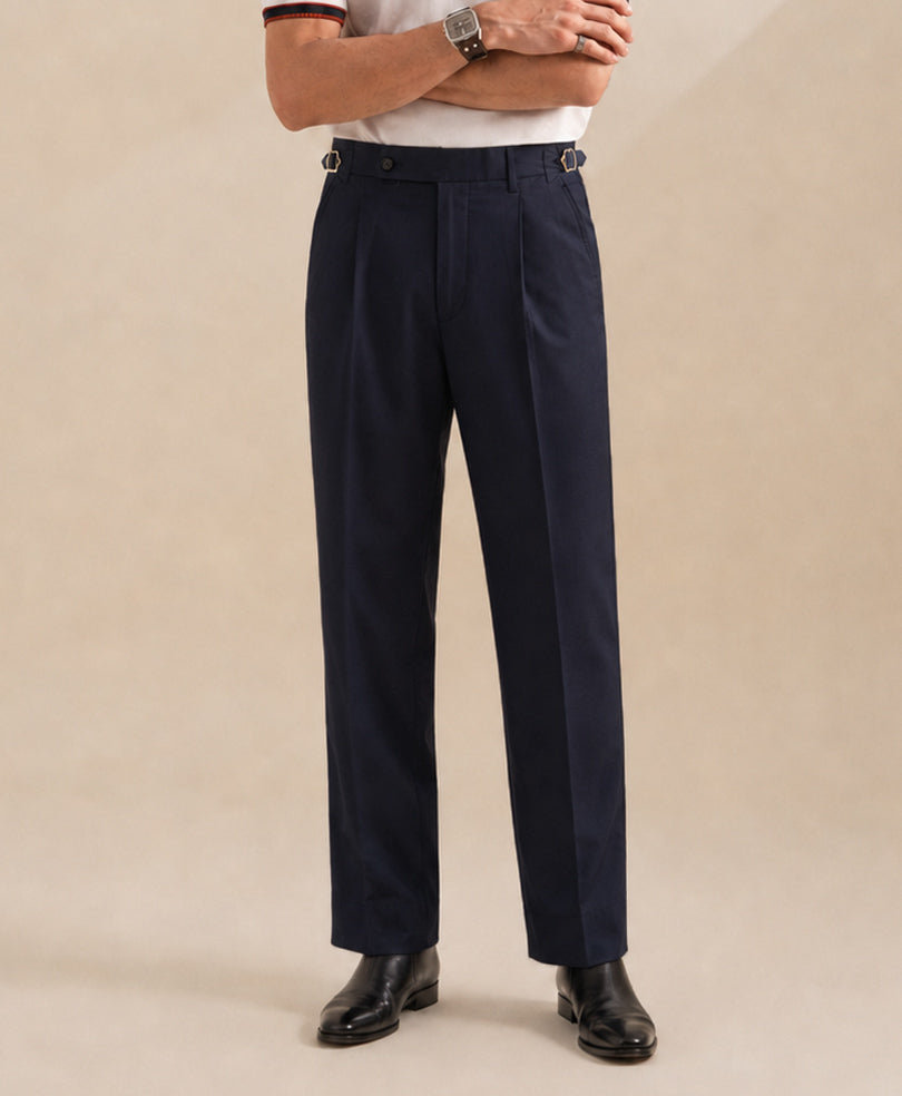 Navy Modern Side Tab Ghurka Pants