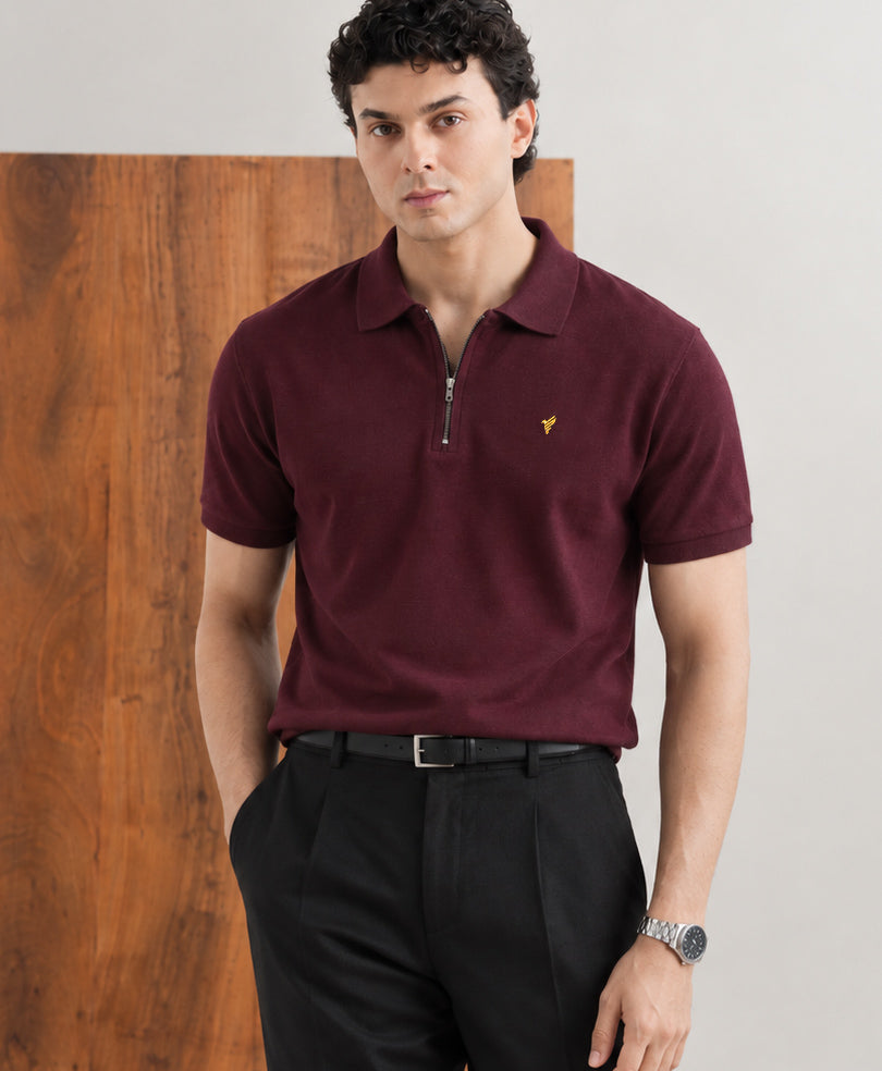 Maroon Zip POLO
