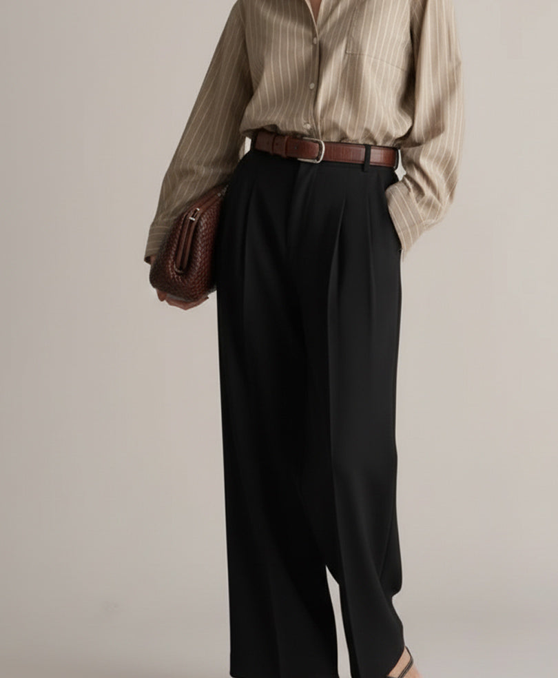 Black Formal Wide Leg Pants (Women)