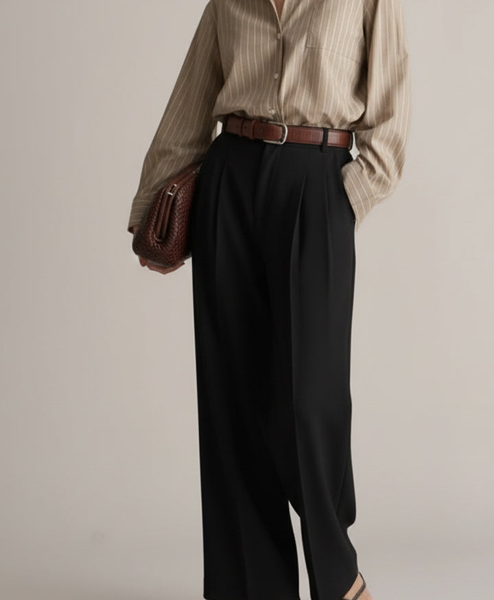 Black Formal Wide Leg Pants (Women)