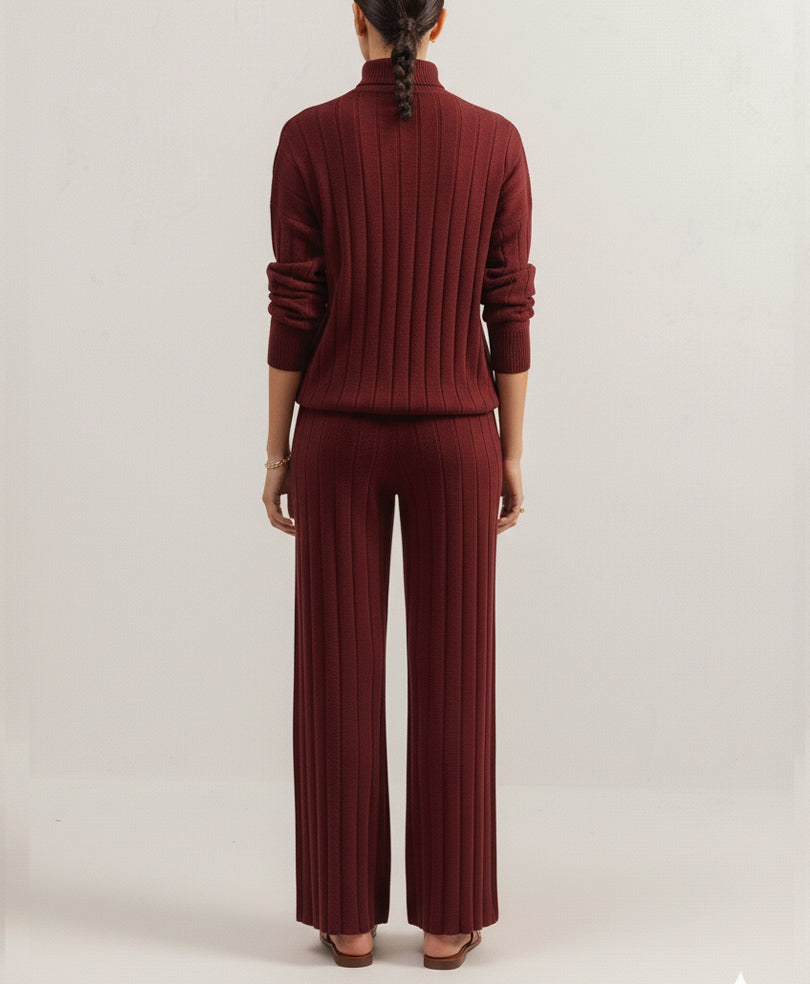 Maroon Drop Needle Trouser (Women)