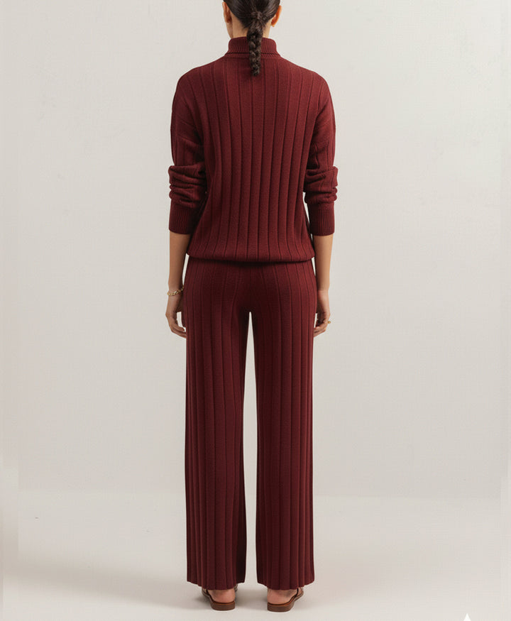 Maroon Drop Needle Trouser (Women)