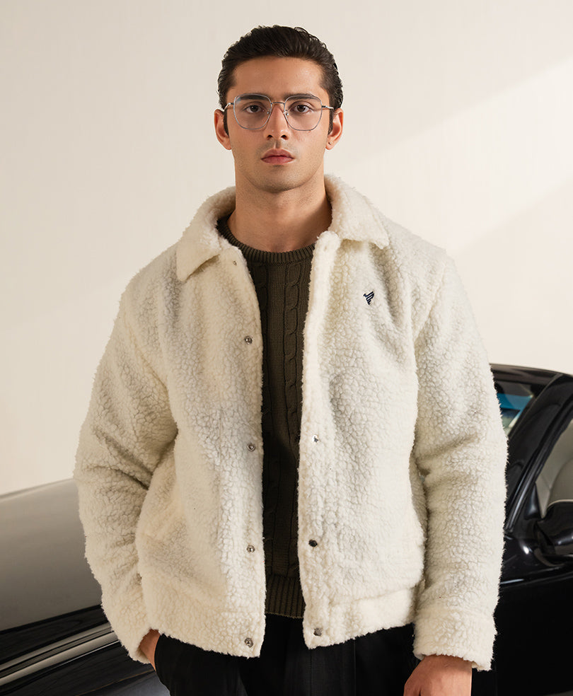 OFF White Retro Sherpa Jacket